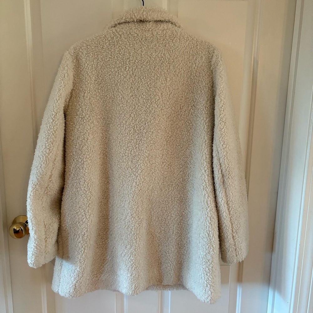 Loft Ivory Sherpa Teddy Jacket Coat - M - Picture 7 of 12